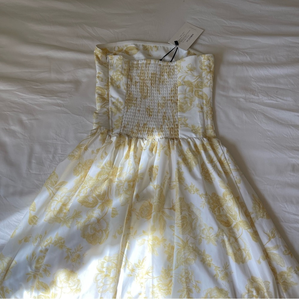 Brand New- Club L London Bluebell Lemon Poplin Drop Waist Midi Dress 🍋✨ - Picture 6 of 16